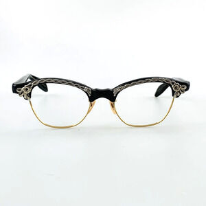 Vintage Graceline Eyeglasses FRAME ONLY Black Cat Eye 50s RARE